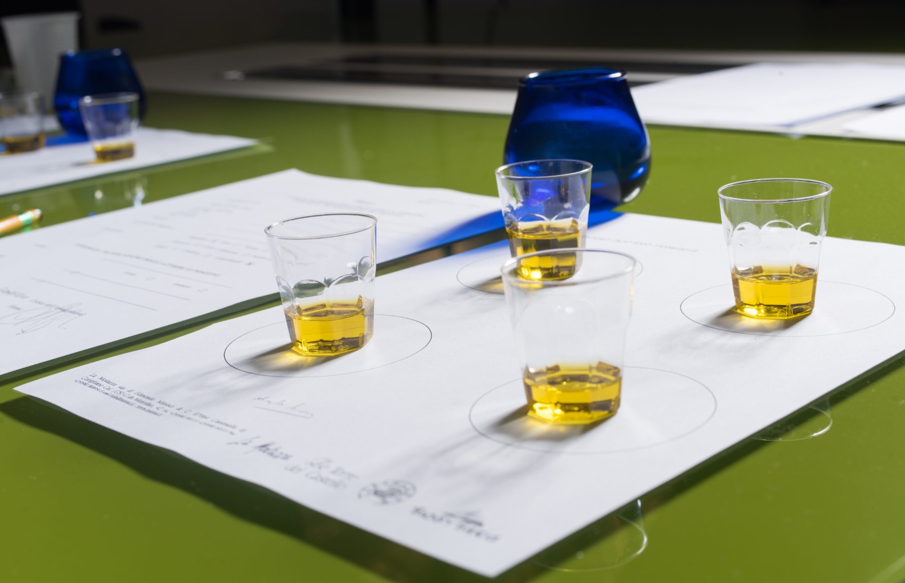 Angelo Minisci tasting olive oil at La Molazza